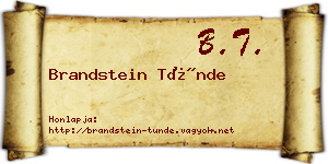 Brandstein Tünde névjegykártya